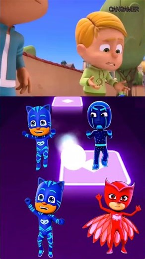 PJ Masks --animated series (Catboy, Owlette, and Night Ninja_Tiles hop-short video-