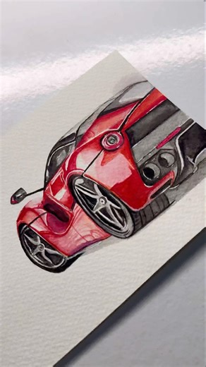 Car drawing using watercolor ❤️ #art #drawing #painting #shorts