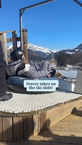 Stacey takes on the ski slide! 😂 #StaceyAndJoe #StaceySolomon #Funny #Ski #BehindTheScenes | Stacey and Joe TV