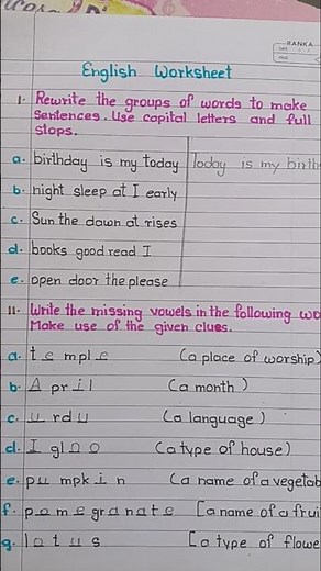 English grammar practice worksheet