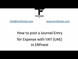 How to post a Journal Entry for Expense with VAT (UAE) in ERPnext