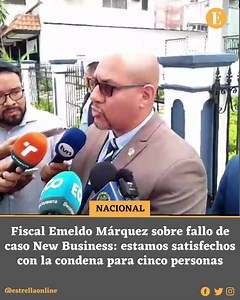El fiscal Emeldo Márquez se mostró 'satisfecho' con las condenas para cinco personas en el caso #NewBusiness por blanqueo de capitales para la compra de Editora Panamá América. Sobre las 10 personas absueltas señaló que deben hacer una revisión completa de la sentencia. 🎥 / Erick Marciscano | EstrellaOnline