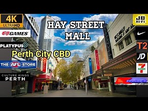 Hay Street Mall Perth | All Shopping Malls Walking Tour [4K]