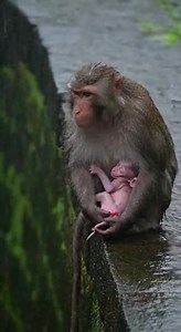 monkey mom drop the baby down #babymonkey #Dog #wildlife #baby #monkey #animal​​​ #newborn #tiger #bird #reels #snake #monkeys #babymonkey | W&v