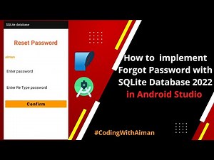 How to Implement Forgot Password with SQLite Database 2022|Android Studio||Forgot password|SQLite DB