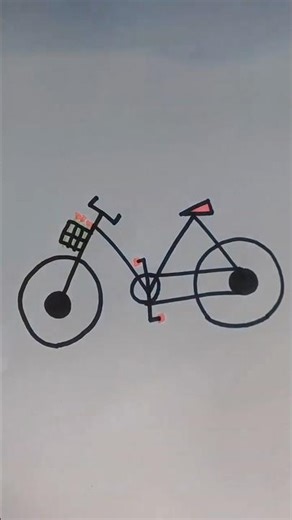 How to draw bicycle easy| Step by step tutorial for drawinf cycle for beginners and kids #shorts