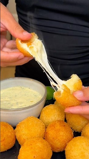 Bolas de yuca🔥🇩🇴 and I made the pollo tropical sauce 🤤 full recipe on my website! #gabrielamkv