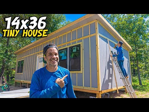 Installing BOARD & BATTEN siding on our DIY Tiny House Build