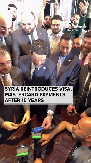 Syria has launched a trial of electronic payments using Mastercard and Visa more than 15 years after the use of the cards was discontinued. The Ministry of Communications and Information Technology said it was a “step that opens Syria into the global digital payment system, and promotes the transformation towards financial inclusion.” A Syrian official was seen making a card payment at an event over the weekend to kick off the milestone. #News #International #Syria #Visa #Mastercard