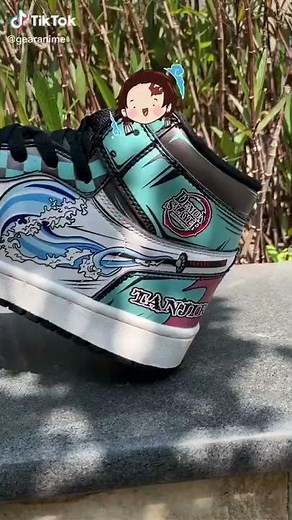 Custom Shoes Tanjro Sneakers custom Water Breathing by Gearanime.com