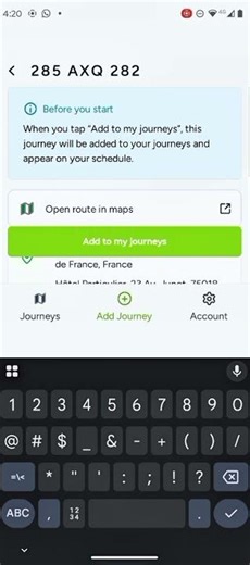 Transferz Driver App - How to add a journey