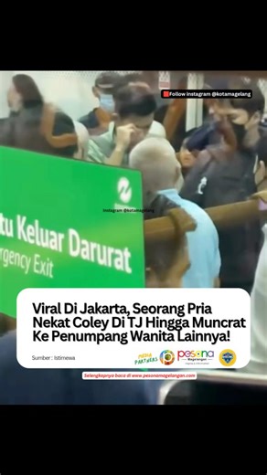 Magelang | Kuliner | Informasi Jateng - DIY on Instagram: "Cowok Coley di Dalam Bus Trans Jakarta sampai Keluar Kronologi: Di busway 1A di hari kamis, 15 Jan 2026 Jadi awalnya ada cowo yg nyium bau cairan putih itu trus langsung bilang ke cowo itu lu coli ya? terus mba2 di deketnya langsung nyadar bajunya kaya basah ternyata kena baju mbanya nah yg teriak marah2 itu temen mbanya yg bajunya kena cairan itu terus kenek tj yg di depan langsung buru2 nyamperin ternyata emang udah berceceran, trus or