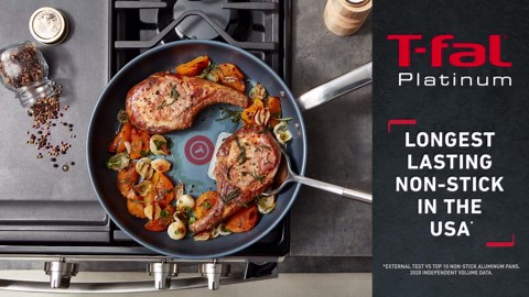 T-Fal Platinum Nonstick Jumbo Cooker 5 Quart Induction Oven Broiler Safe 500F Cookware, Pots and Pans, Dishwasher Safe Slate