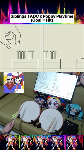 Siblings TADC x Poppy Playtime - Bits & Bops with Drums 🥁