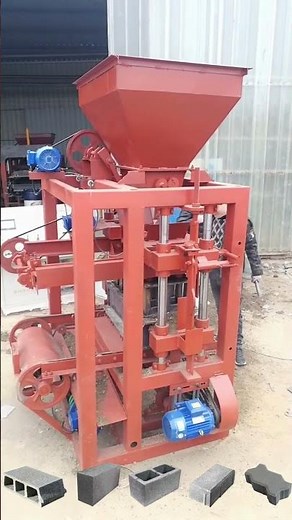how a semi automatic concrete block machine work progress #machine