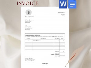EDITABLE Invoice Template, Small Business Invoice, Receipt Order, Services Invoice, Word, Google Docs, Quote, Proposal, Minimalist Template - Etsy Australia