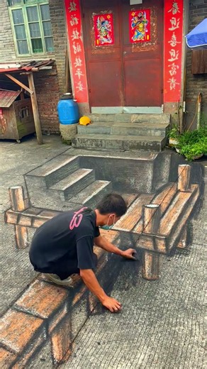 A Mysterious 3D Street Art Illusion at the Door! Wait Till End