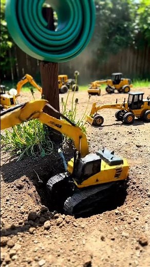Mini Excavator Digs a HUGE Hole! 🚜 Backyard Construction Fun