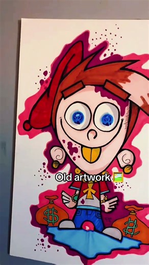 Old Timmy Turner fan art like he was off a trip 😵‍💫✨#TimmyTurner #FanArt #CartoonArt #Artist89