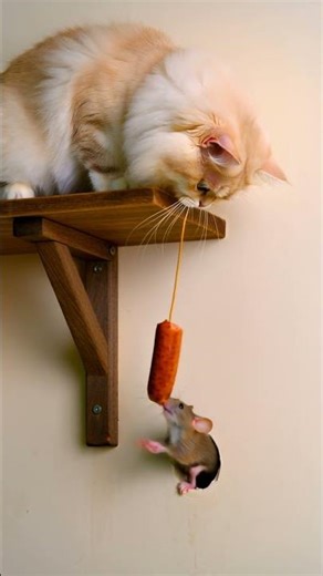 Can the clever cat outsmart the sneaky mouse #catvs #mousetrap #petgames