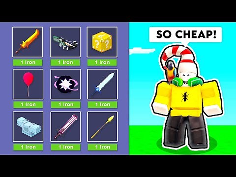 OP ITEMS = 1 IRON in the shop.. (Roblox Bedwars)