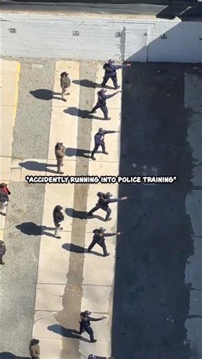 Man Unexpectedly Runs Into Police Training Exercise 💀