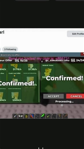 TRADING FOR MY FIRST OG! #roblox #sab #skibiditoilet #og #trading #stealabrainrot