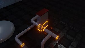 Growing pipes with network structure. Industrial engine room line