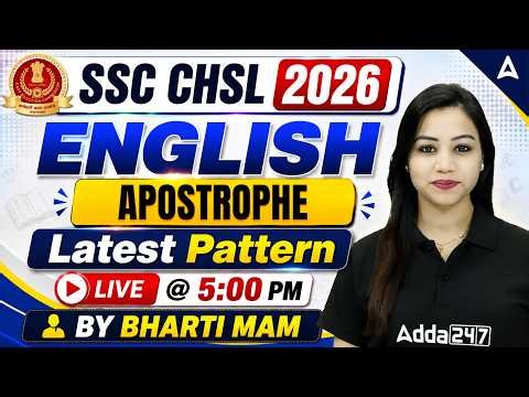 SSC CHSL 2026 | SSC CHSL English Classes | Apostrophe MCQs | SSC CHSL English By Bharti Mam