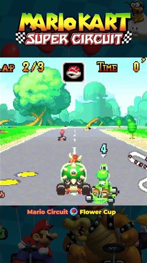 A lap at Mario Circuit - Mario Kart: Super Circuit (GBA)