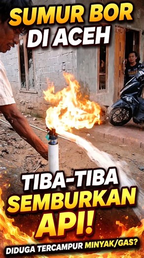 Sumur Bor Pasca Bencana di Aceh Mengeluarkan Api, Diduga Tercampur Gas Bumi#feedshorts #berbagiinfo