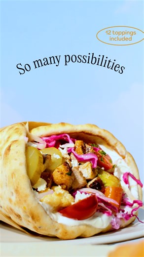 Why choose one when you can have a dozen? 3 dips 12 toppings included. Hummus, pickled onions, feta, and more! | CAVA