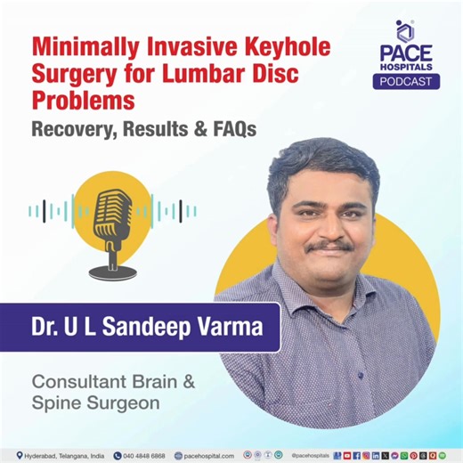 🎙️ Keyhole Surgery for Lumbar Disc Podcast🎙️ Join Dr. U L Sandeep Varma as he explains everything you need to know about Keyhole Surgery for Lumbar Disc problems. 🦴✨ 👨‍⚕️ Discover how this minimally invasive spine surgery helps relieve back and leg pain, reduces recovery time, improves mobility, and offers patients a safer and quicker return to normal life. 💡 Perfect for anyone seeking insights into modern spine care, treatment options, and expert medical guidance. 👉 Dr. U L Sandeep Varma 