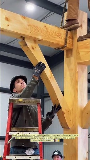 Precision Timber Framing Like a Pro! 🪵🔥 #Carpentry #Woodworking #Construction