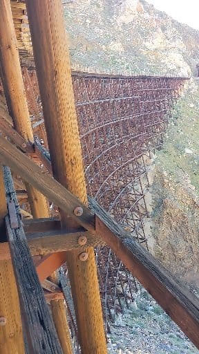 The largest wooden trestle bridge ever built now sits abandoned in the California desert. Once built to connect Arizona and Southern California after multiple collapses and a decrease in railroad passenger travel, this railroad line was closed #abandoned #urbex | The Abandoned Project
