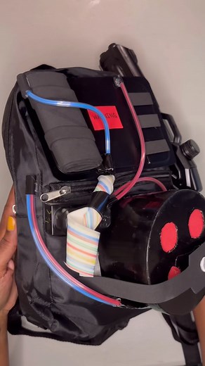 DIY Proton pack for Ghost Busters costume using mostly dollar tree items and things from about the house #fyp #reels #diy #costumes #protonpack #ghostbusters #momlife #blackcontentcreator