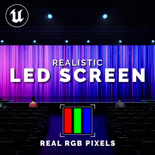 Realistic LED screen material with RGB pixels in Unreal Engine 5 | Community tutorial