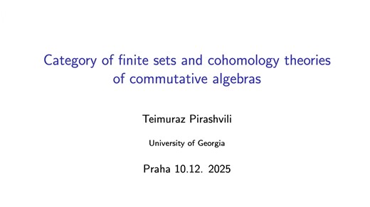 Teimuraz Pirashvili - 有限集范畴与交换代数的上同调理论