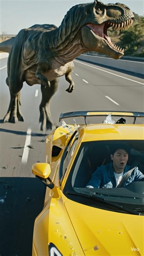 T-Rex Chasing My Lamborghini on the Highway! 🦖😱