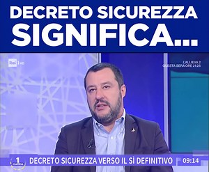 Più videocamere, più potere ai sindaci, più poliziotti, più BUONSENSO. Il decreto Sicurezza e Immigrazione significa questo e molto altro. Questa settimana la Camera lo approverà definitivamente e, finalmente, il #DecretoSalvini sarà legge. Avanti così, chi si ferma è perduto! | Matteo Salvini