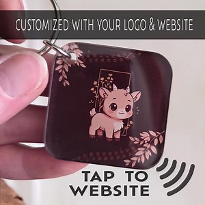 Custom NFC Tap to Website Keychain | Branded Business Logo Keychain | Digital Business Card Keychain | Small Business Marketing Tool - Etsy