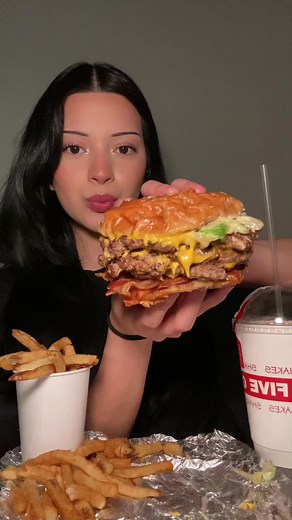 Indulge in a Mouthwatering Triple Bacon Cheeseburger Mukbang | Five Guys