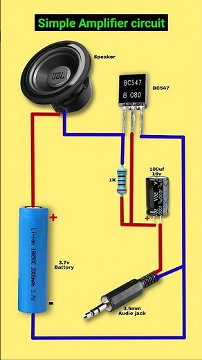 Simple amplifier circuit diagram | BC 547 transistor amplifier