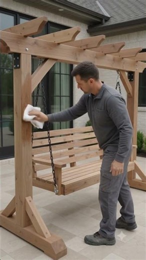 He Built a Luxury Backyard Swing From Scratch | Satisfying Woodworking #diy #diybuild