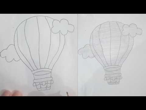 Easy Hot Air Balloon Drawing for Beginners 🎈 | Step by Step Pencil Sketch