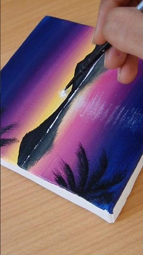 Lake painting tutorial for beginners/ How to paint morning lake scenery/ Short/Viral