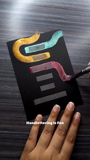 Tanisha | lettering | calligraphy on Instagram: "❤️💫 I just had to make a sparkly version of this!✨ Loving how the colors and silver lettering turned out so beautifully!💖 I’m using: 💫 @theory_theshop Teal, Darling, Honey blonde, Pista, Arya and Linen 🩶 Pilot silver marker . . . . . . . . . #Handletteringisfun #Handlettering #calligraphy #lettering #moderncalligraphy #brushlettering #calligraphyart #letteringartist #LetteringIndia #art"