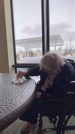 As we revel in the splendor of this winter wonderland, one resident's enthusiasm is infectious, 'I just want to touch it,' she says with unbridled optimism, 'I've always treasured experiencing the serene beauty from above; it was like witnessing frozen sparkles spreading their magic.' We brought in a cup of ❄️ snow, and witnessing her let her fingers spread through it was a moment of pure joy. | Prosper at Wickliffe