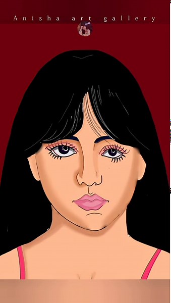 ✨ Beautiful Girl Digital Portrait | Bold Eyes & Pink Lips Illustration ✨ #divineart #art