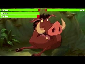 Simba & Timon and Pumbaa vs. Nala with healthbars | The Lion King | MWH